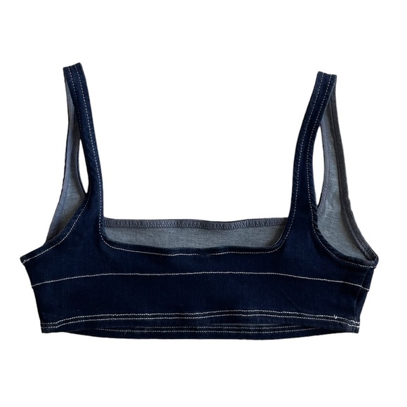 Zara Stretch Denim Bra Top NEW - Picture 6 of 8